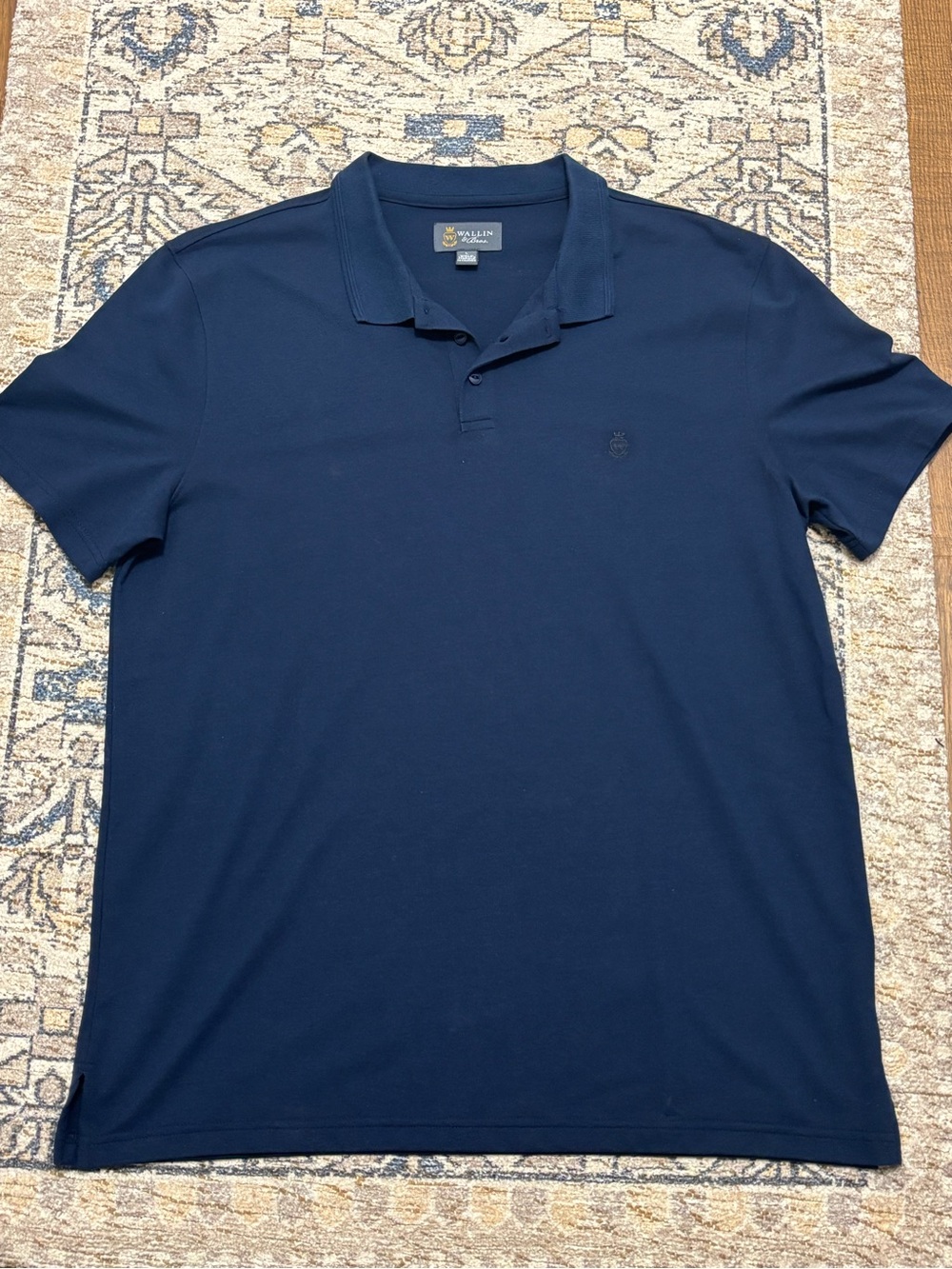Wallin & Bros Men’s Navy Short-Sleeve Polo Shirt Size L
